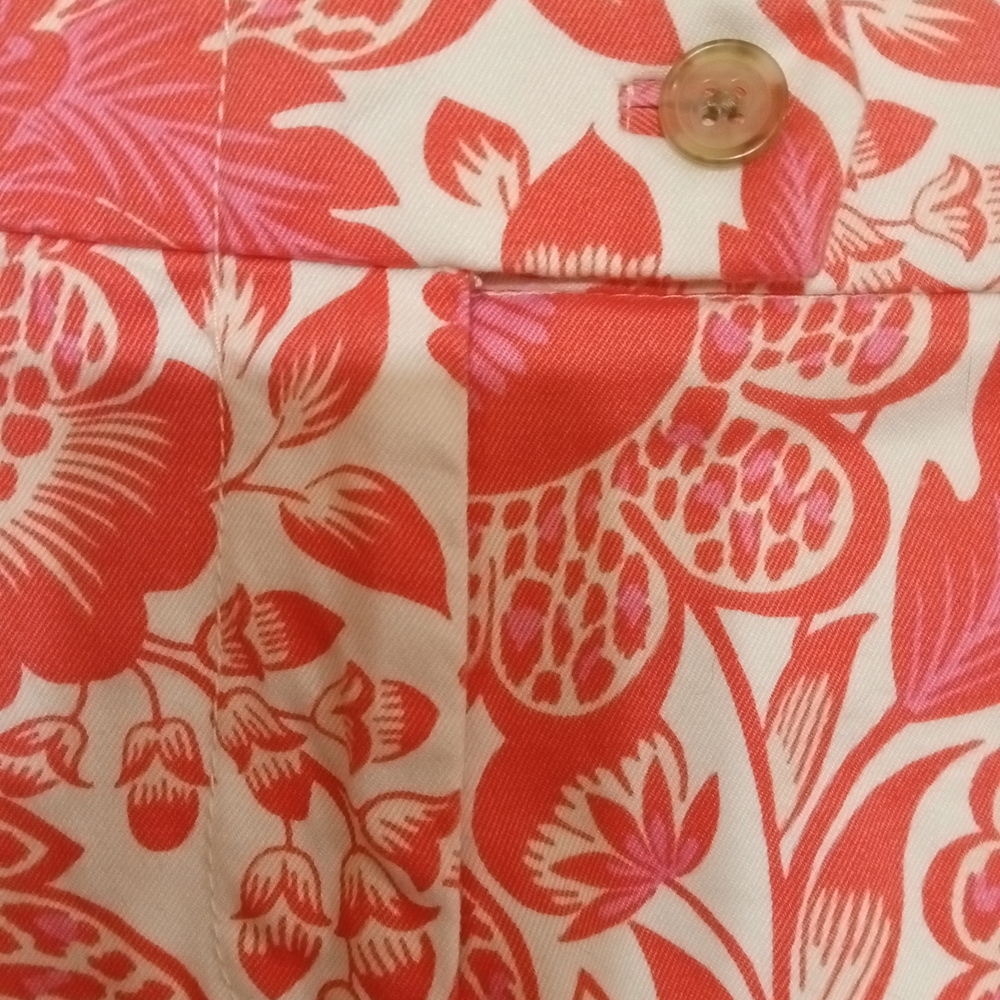 J. Crew High Waist Red and White Floral Shorts - Picture 3 of 7